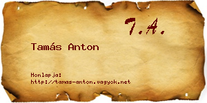 Tamás Anton névjegykártya